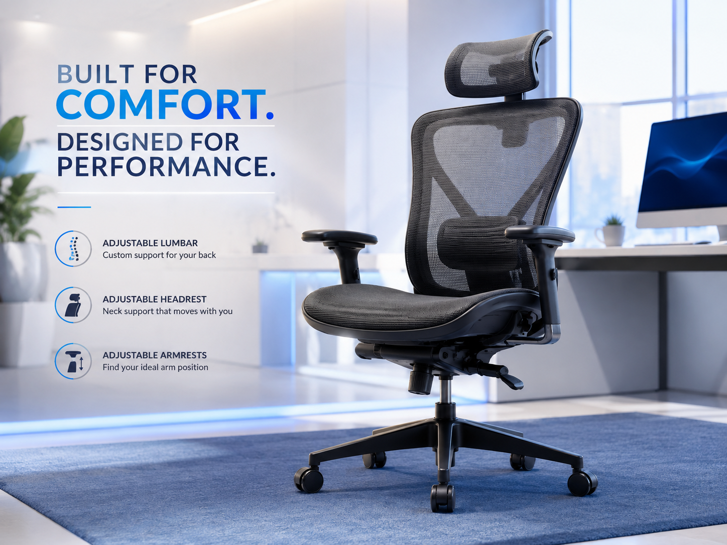 Premium ergonomic office chair in a modern South African workspace